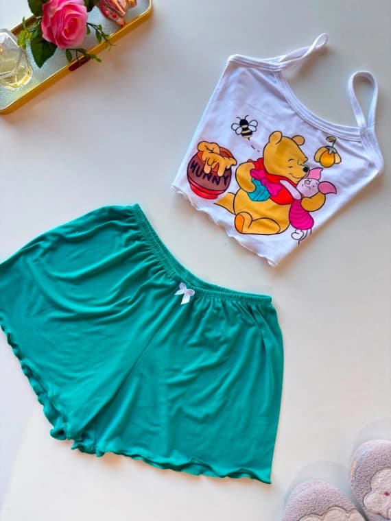 Conjunto Baby Doll-ursinho puff | Eden Rose